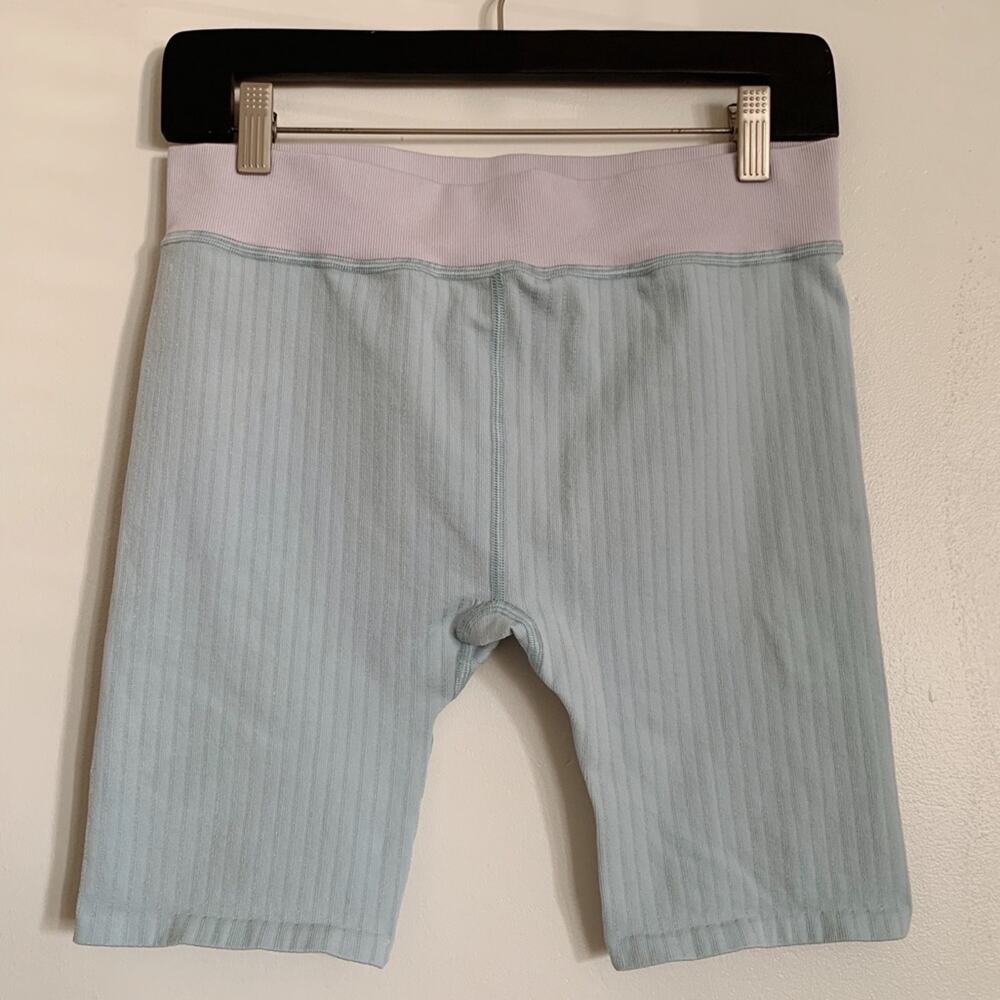 Blue and Purple Anthropologie James Colorblocked High Waisted Bike Shorts XS/S - Picture 2 of 8